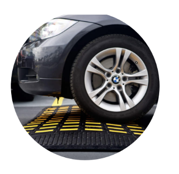 Recycled rubber speed bump